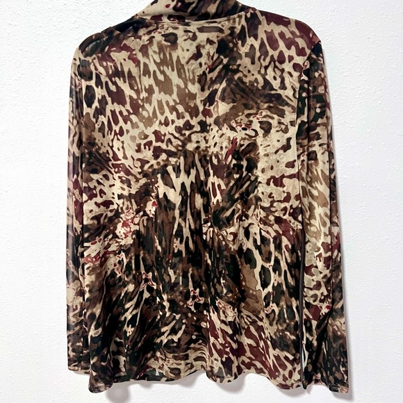 Traveler's collection Chic Animal Print Zip-Up Jacket 3 16/18 XL - Picture 5 of 8